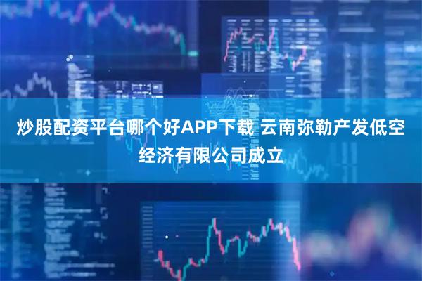 炒股配资平台哪个好APP下载 云南弥勒产发低空经济有限公司成立